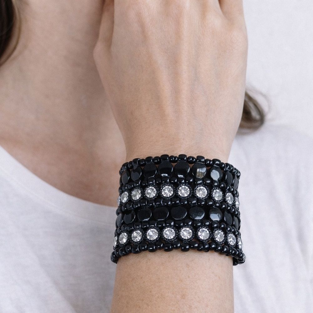 Elegant Black and Silver Bracelet
